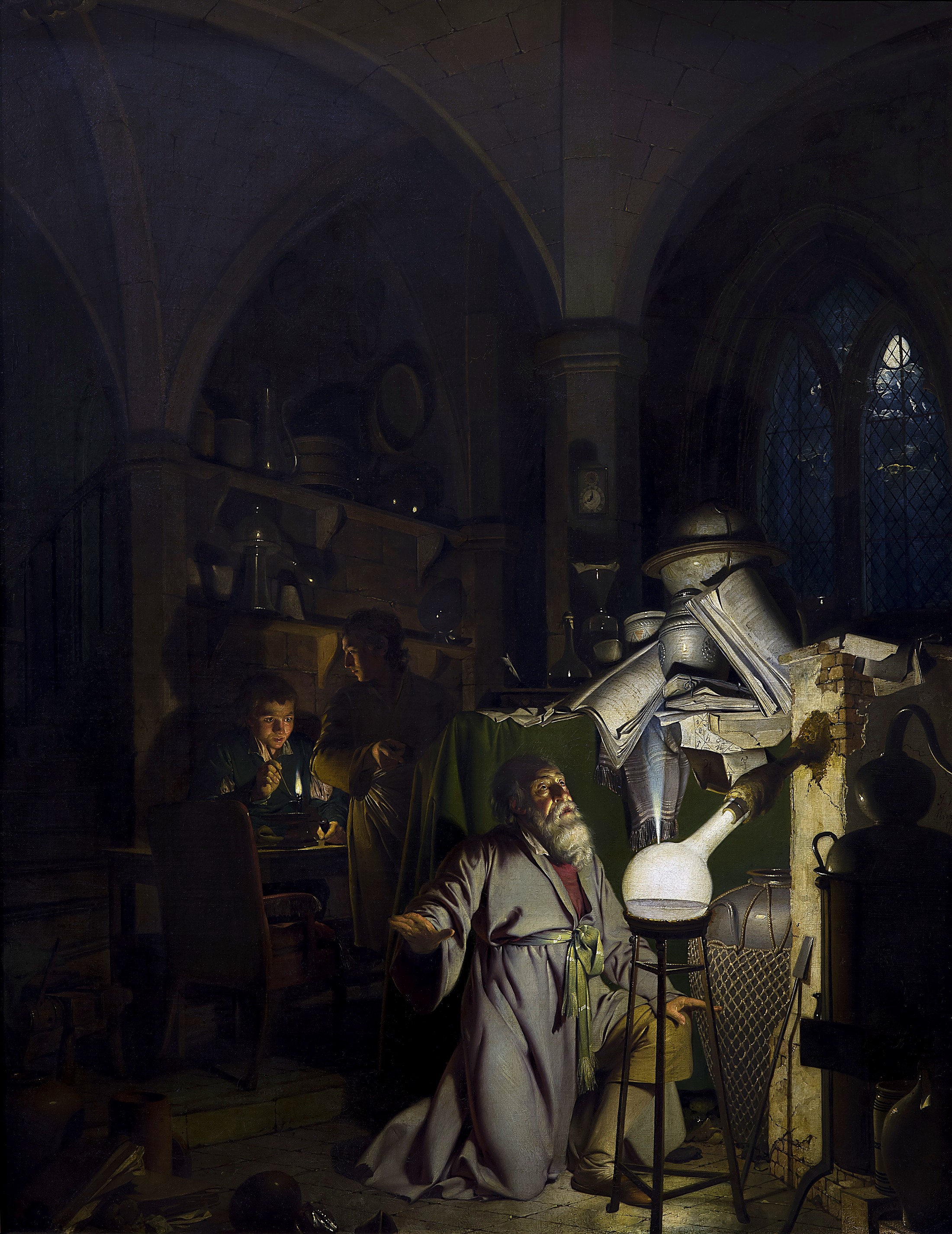 Joseph Wright of Derby, The Alchemist Discovering Phosphorus, 1771